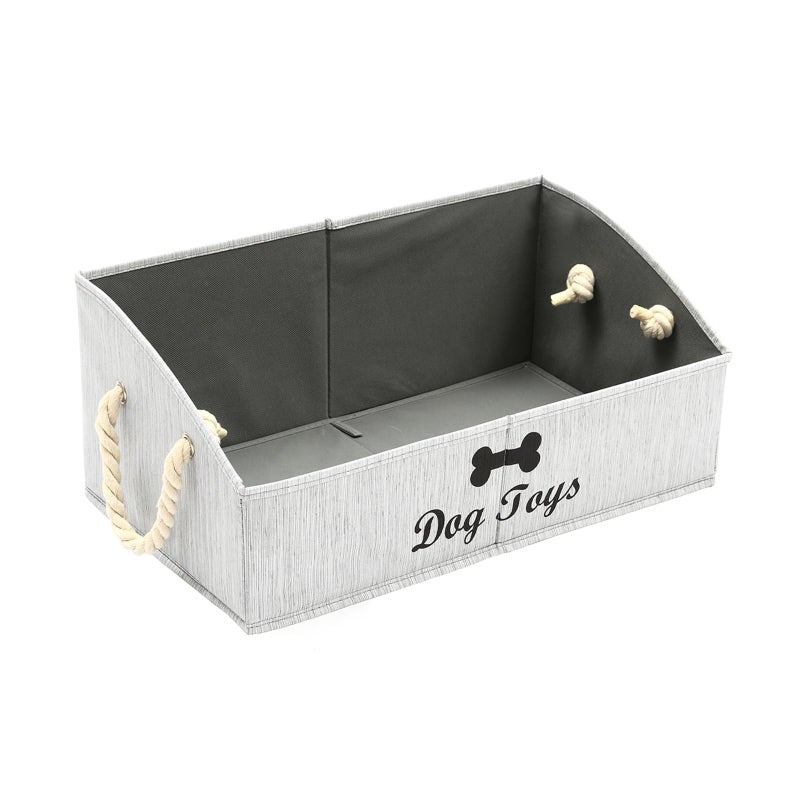 Morezi Large dog toy bin puppy shallow toy baskets dog toy storage perfect for living room playroom closet home organization - Grey - Image 1